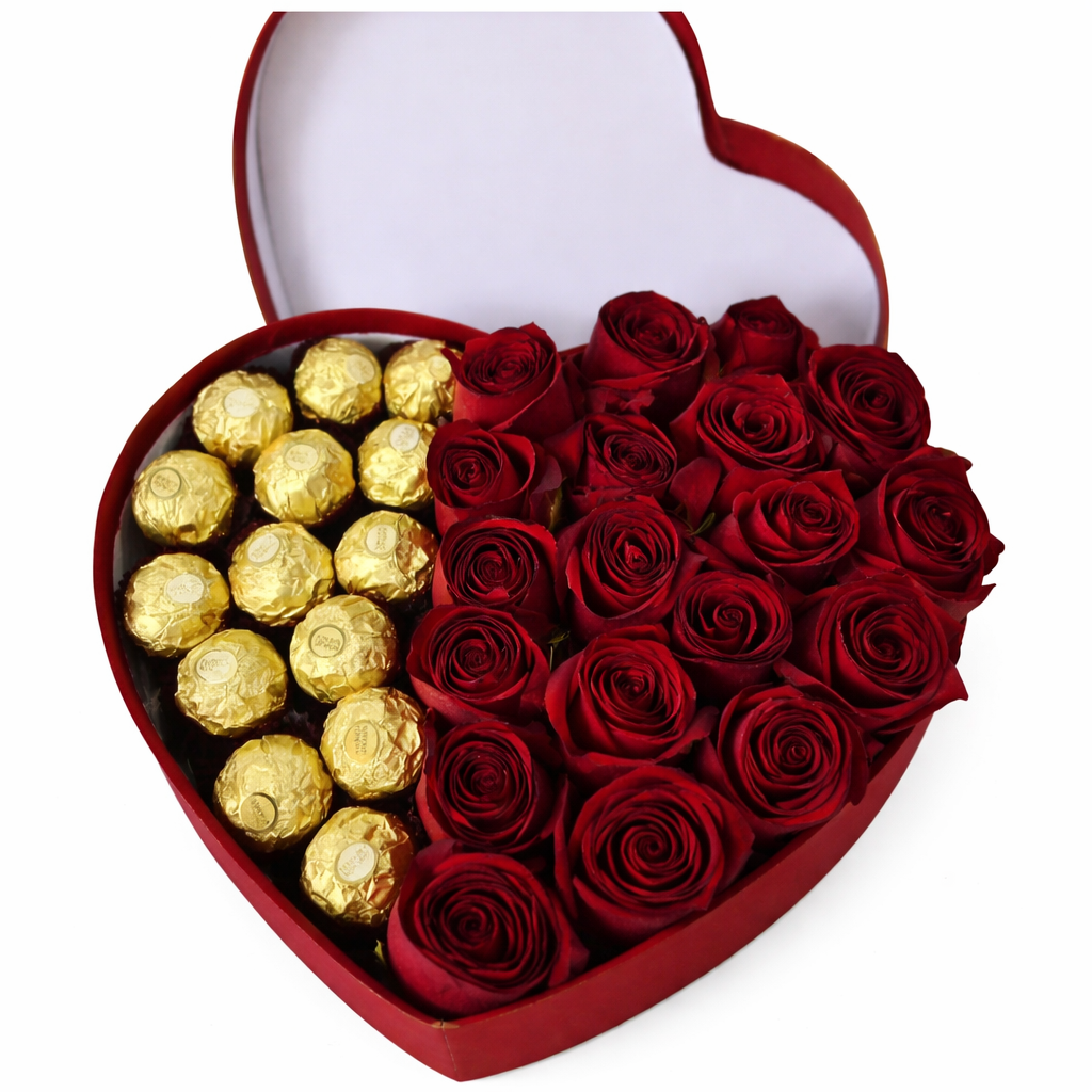 Caixa de Coração com Rosas